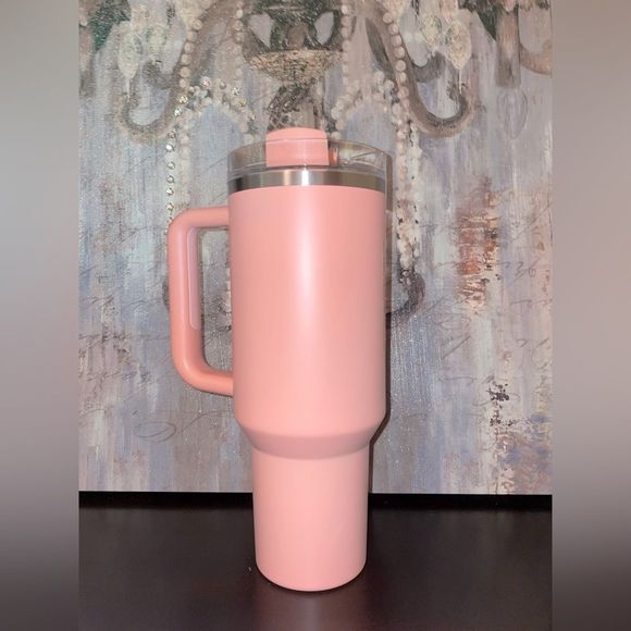 Starbucks X Stanley Summer 2023 40 oz pink peachy color Live Show Feature - Picture 4 of 8